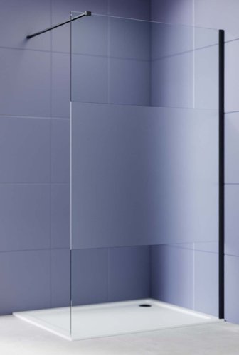 Душевая стенка Aquatek Walk in с держателем 120x200 AQ.WI.120.3BL (черный/прозрачное стекло)
