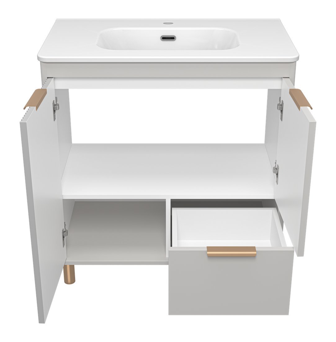 Brevita Тумба с умывальником Risacca Crema 80 RIS-06080-0342Я+B-OND080-01 (серый кашемир)