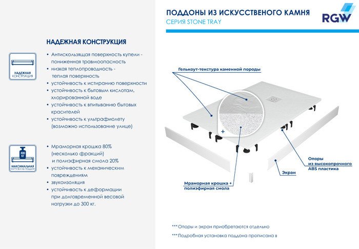 Душевой поддон RGW 16152713-01 70x130