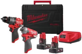 Milwaukee M12 FPP2E2-402X 4933480594 (шуруповерт, винтоверт, 2 АКБ, кейс)