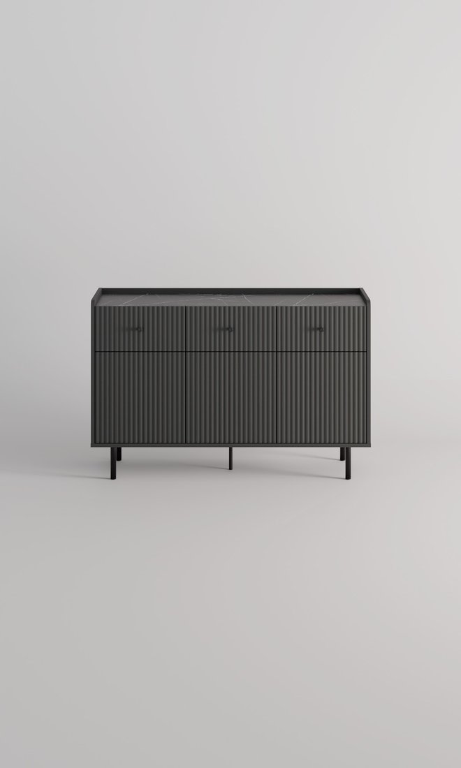 Тумба Anrex Soho 3D3S (графит/мрамор/дарк грей)