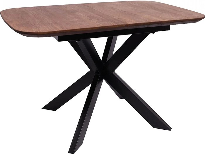 Кухонный стол ОКА Вейв 120-160x80x75 (дуб мореный/черный)