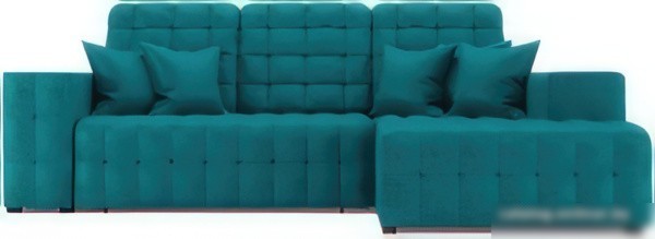 Угловой диван Мебель-АРС Мадрид правый (бархат сине-зеленый Star Velvet 43 Black Green)