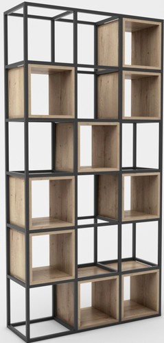 Стеллаж Hype Mebel Грос 105x175 (черный/дуб галифакс натуральный)