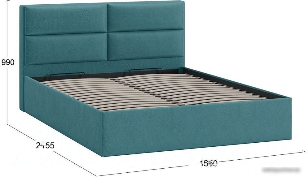 Кровать Трия Глосс универсальный тип 1 с ПМ и заглушиной 160x200 (Wellmart Indigo)