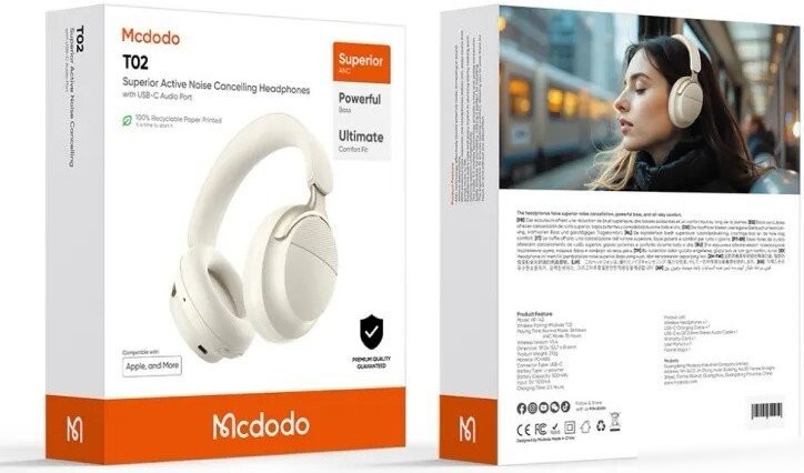 Наушники McDodo T02 (бежевый)