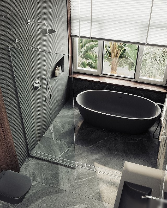 Душевая стенка MaybahGlass 195x79 MGD-695-5у (прозрачное стекло/хром матовый)