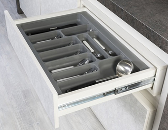 Лоток для столовых приборов Starax S-2293-G (серый)