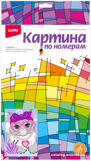Картина по номерам Lori Гламурная кошечка Ркн-069
