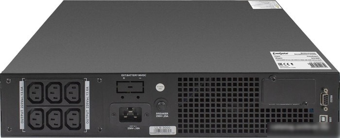 Источник бесперебойного питания ExeGate PowerExpert ULS-3000.LCD.AVR.C13.USB.RS232.SNMP.2U