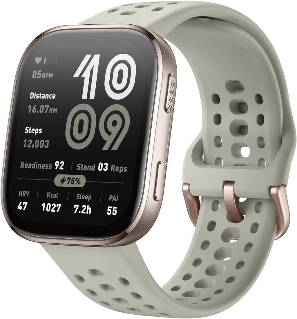 Умные часы Amazfit Bip 6 (титановый, с светло-серым силиконовым ремешком)