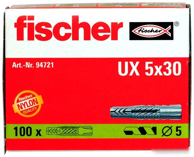 Дюбель универсальный Fischer UX 5x30 94721 (100 шт)