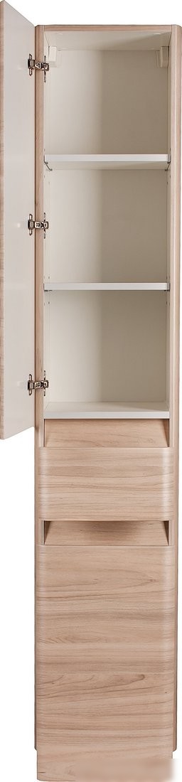 Symbolite Шкаф-пенал для ванной Атлантика 35 L Люкс Plus с корзиной (ясень перламутр)