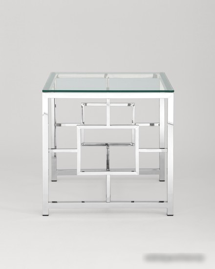 Журнальный столик Stool Group Бруклин 55x55 EET-013 (прозрачное стекло/сталь серебристый)
