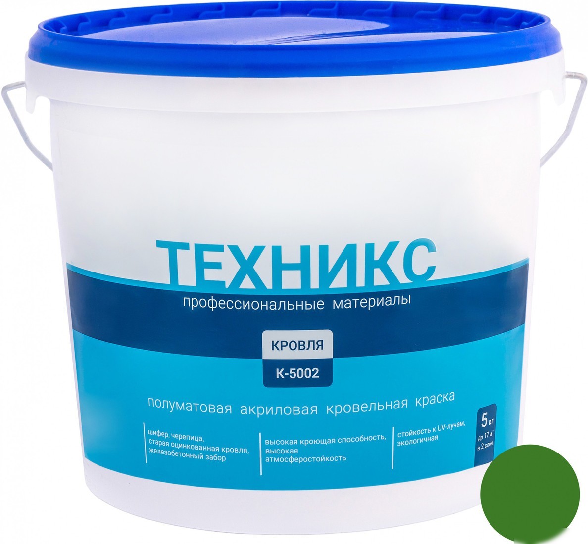 Краска Техникс Для кровли К-5002 5 кг (зеленый)