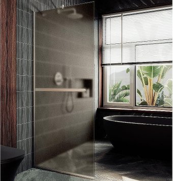 Душевая стенка MaybahGlass 99x195 MGD-1460-5у (бронзовое матовое стекло/хром матовый)