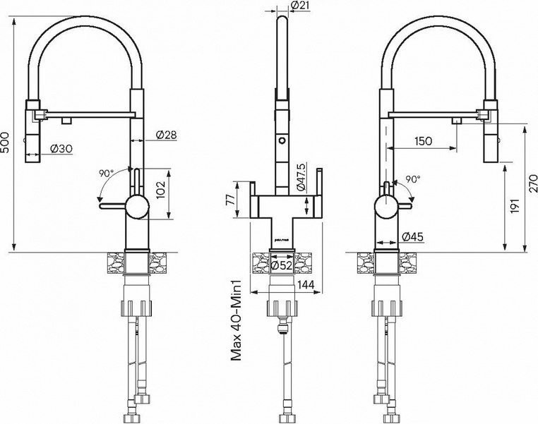 Смеситель Paulmark Gravity Gr213888-LG (золото/светлое золото)
