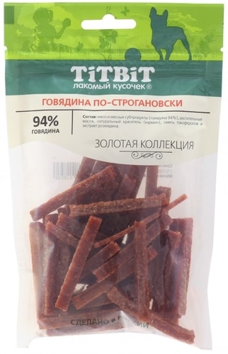 Лакомство для собак TiTBiT Говядина по-строгановски 80 г
