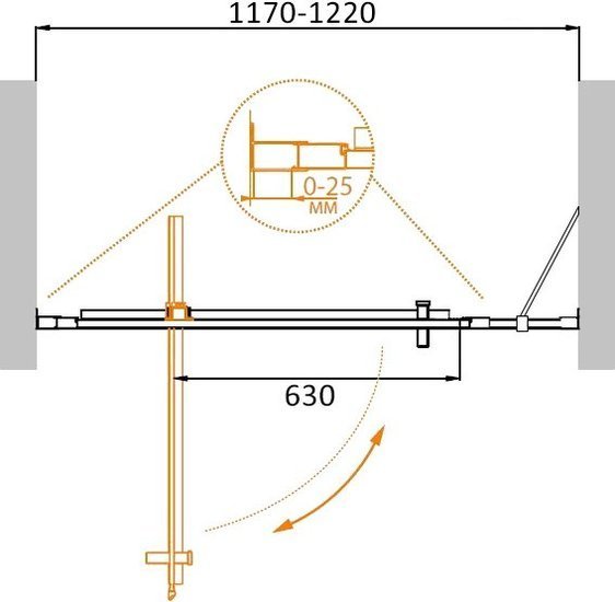 Душевая дверь Cezares MOLVENO-BA-11-90+30-C-Cr-IV 120x190
