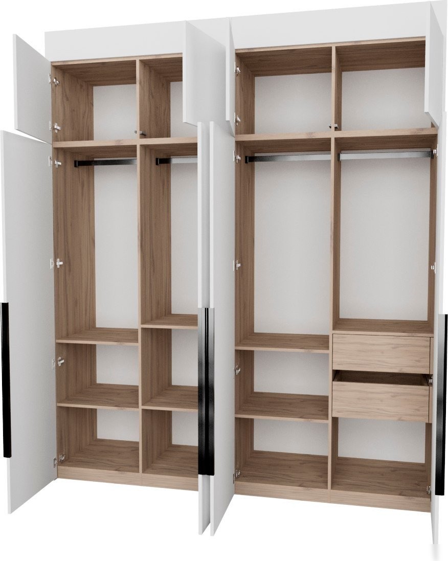 Шкаф распашной Рэйгрупп Рэй S245-В9-2-EB В9-2 (дуб элисон/белый премиум)