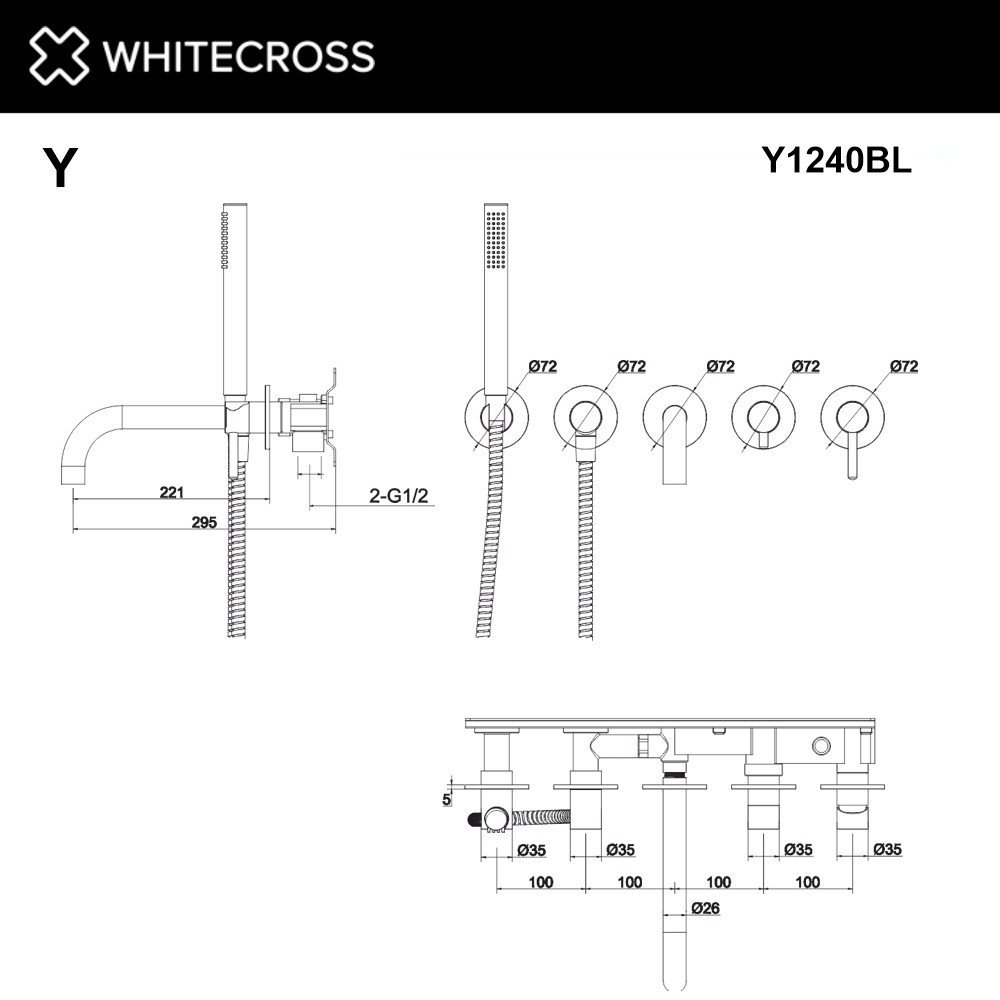 Смеситель Whitecross Y Y1240BL (черный матовый)