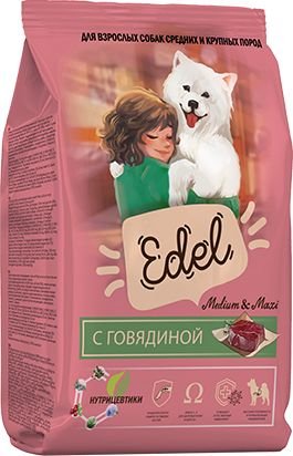 Сухой корм для собак Edel Medium&Maxi Beef 2 кг