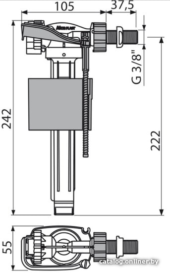 Впускной клапан Alcaplast A160-3/8"