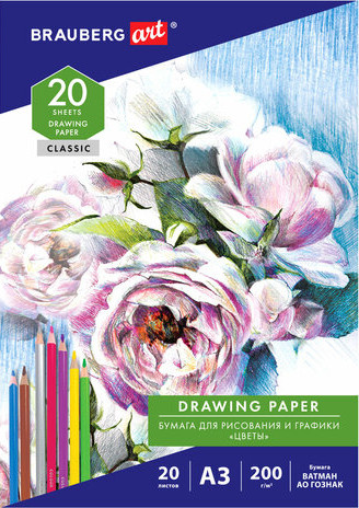 Набор бумаги для рисования BRAUBERG Art Classic 114491 (20 л)