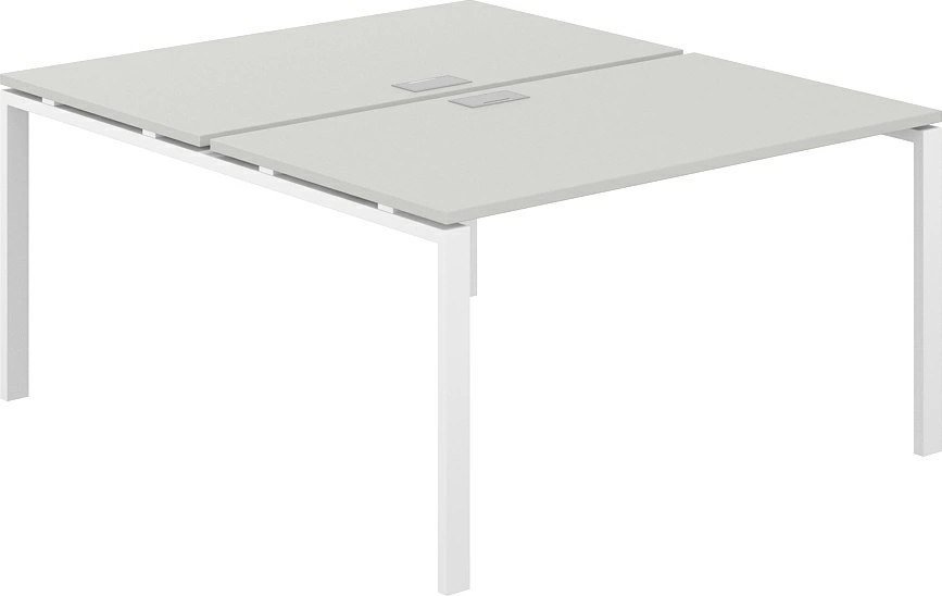 Офисный стол Norden 140х163.8х75 SG.248.SH.63.WH (белый/серый бархат)