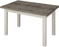 Кухонный стол Senira Кастусь 100-130x60 (бетон/белый)