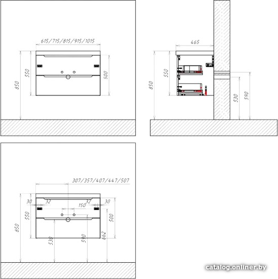 BelBagno Тумба под умывальник Etna-800-2C-SO-BL-P (bianco lucido)