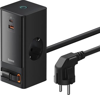 Сетевое зарядное Baseus PowerCombo Digital PowerStrip 2AC+1U+1C+Retractable-C 65W PSLR000301 (черный)
