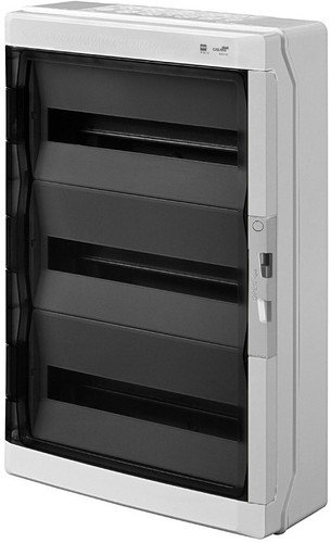 Бокс пластиковый Elektro-Plast GALANT 3x18M, N/PE 6x 10x16+10x10mm2, дымчатая пласт. дверь, светло-серый RAL7035, 638x432x160mm, IP65