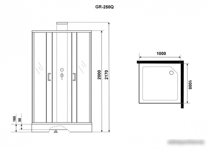 Душевая кабина Grossman GR250Q 100x100