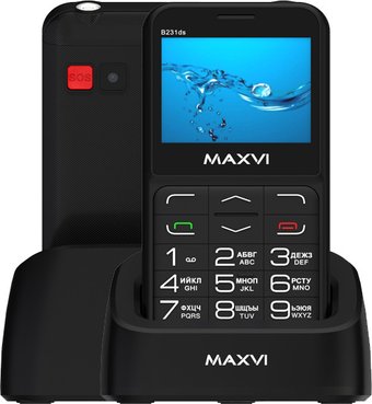 Кнопочный телефон Maxvi B231ds (черный)