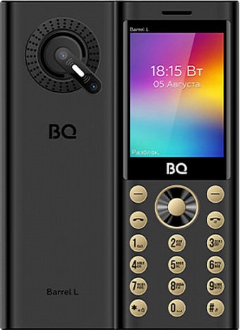 Кнопочный телефон BQ BQ-2458 Barrel L (черный/золотистый)