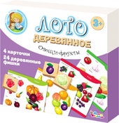 Настольная игра Десятое королевство Лото деревянное Овощи и фрукты