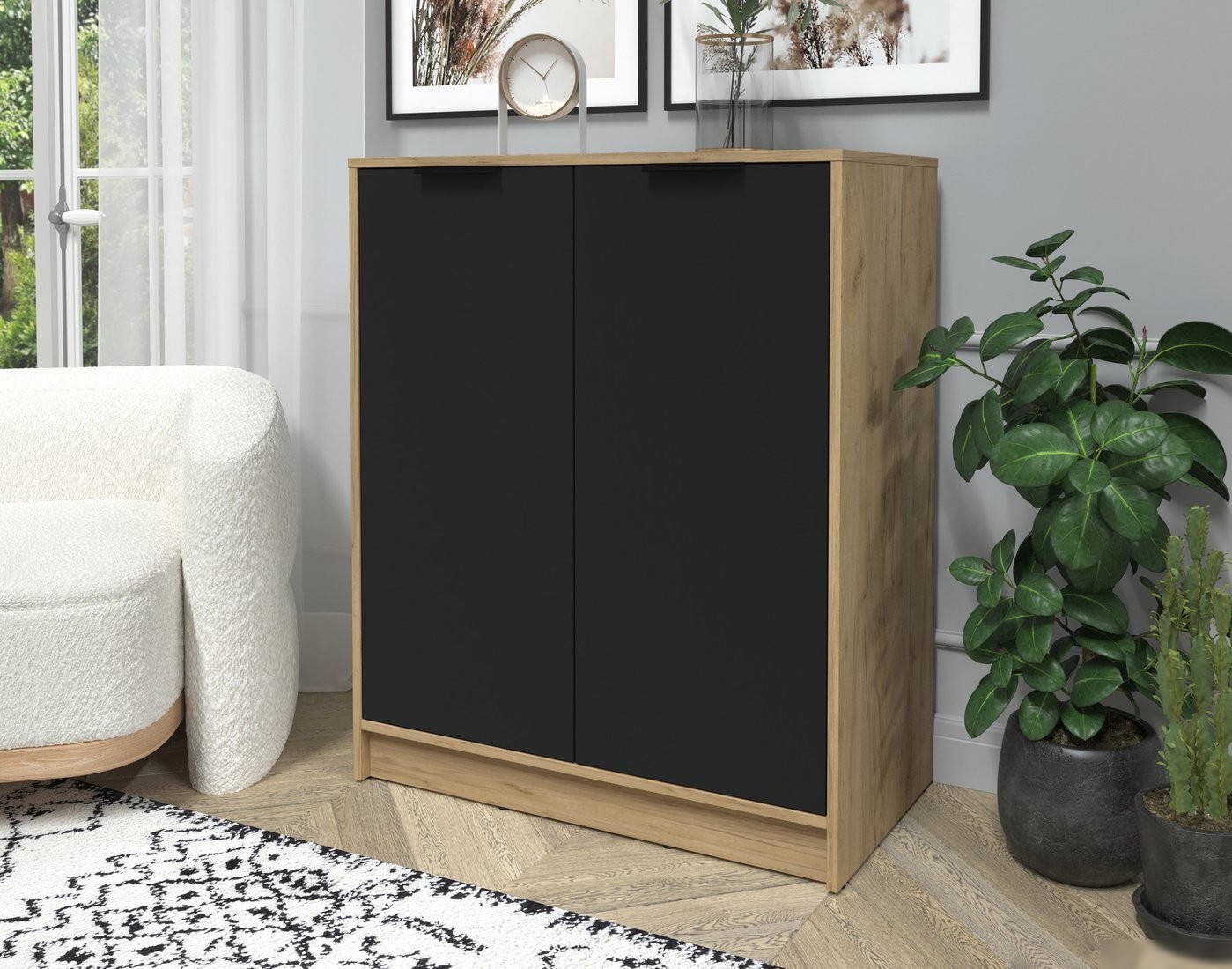Тумба Интерлиния Концепт КТ-Т84 (черный/дуб золотой)