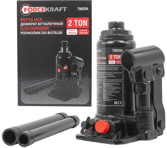 Бутылочный домкрат ForceKraft FK-T90204(DS) 2т