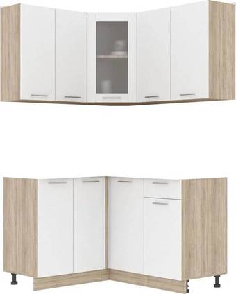 Готовая кухня Интерлиния Мила 12x14 без столешницы (белый платинум)