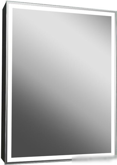 Континент Шкаф с зеркалом Mirror Box Black Led 60х80
