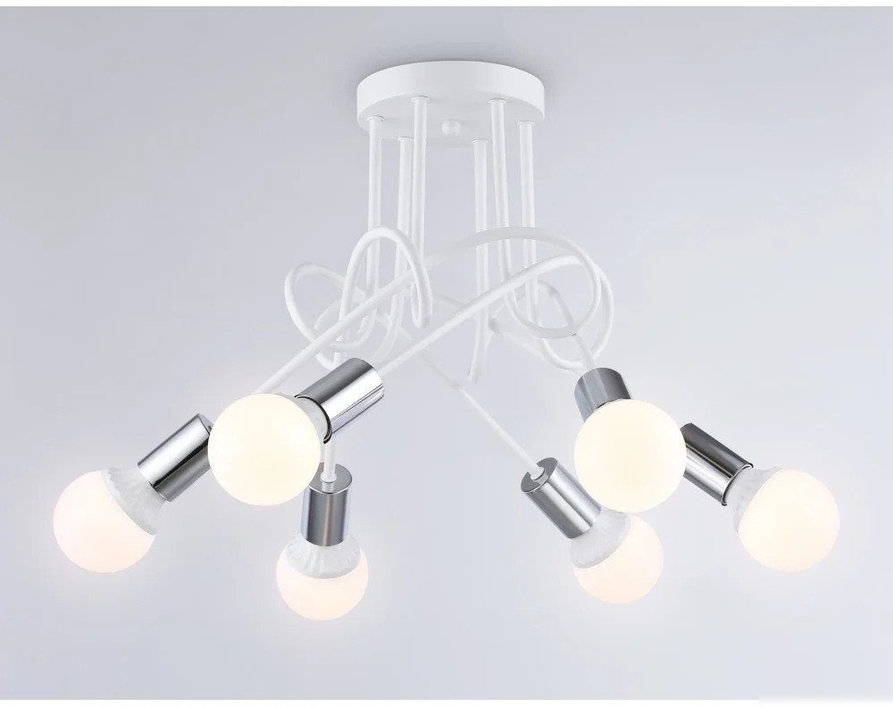Люстра средней высоты Ambrella light Traditional TR80417/5 WH/CH (белый/хром )