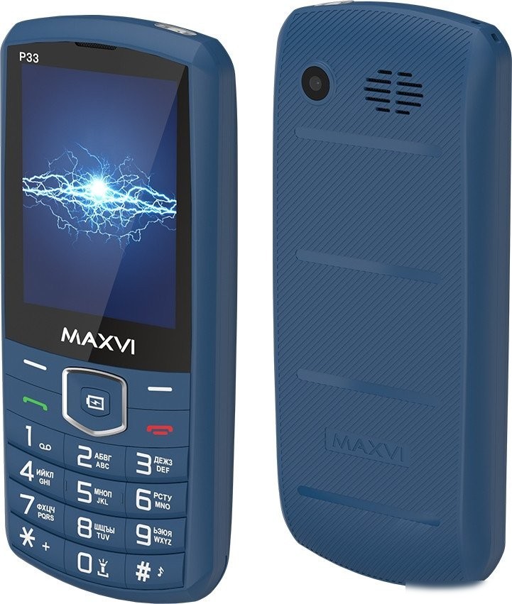Кнопочный телефон Maxvi P33 (синий)