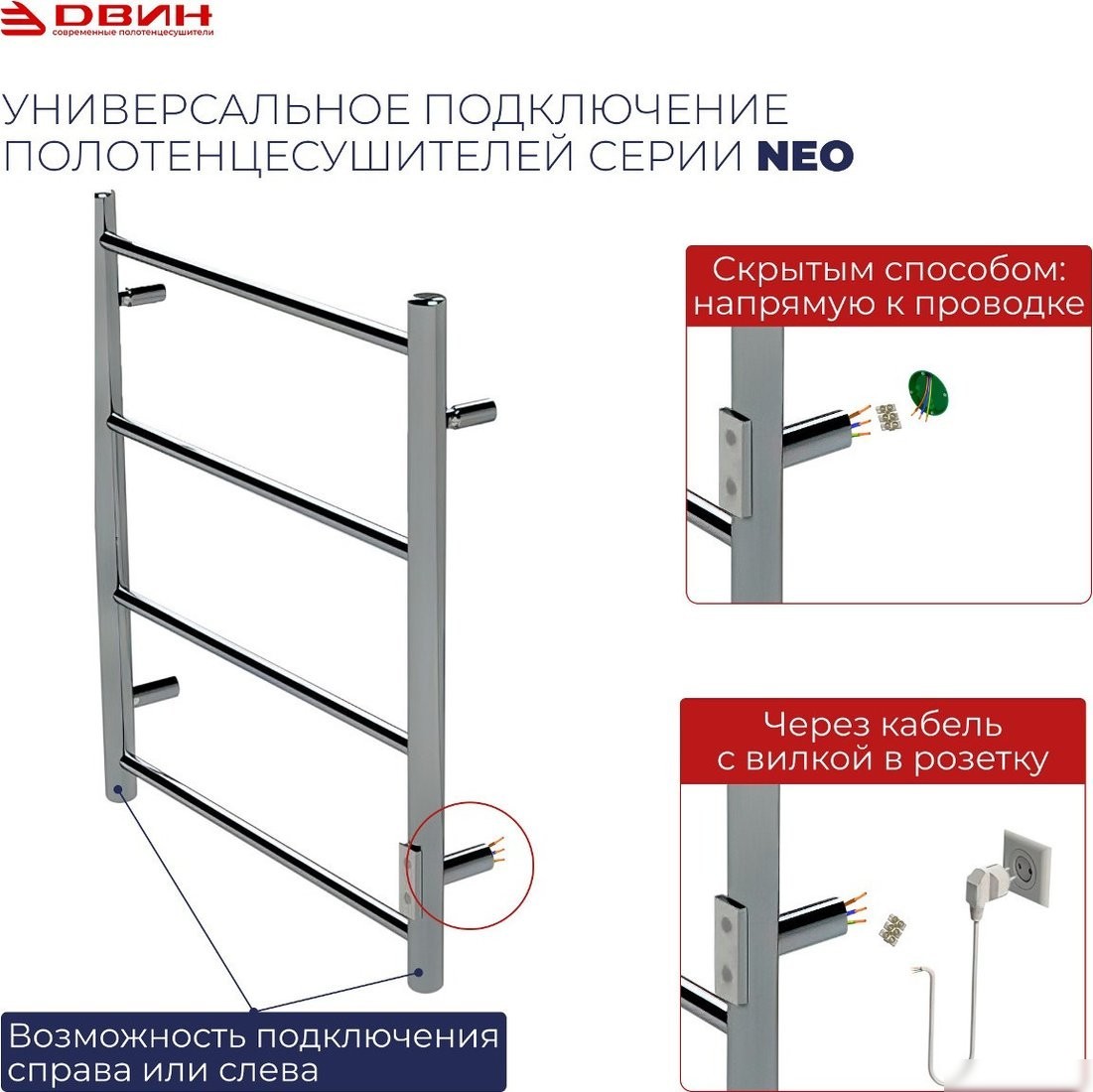 Полотенцесушитель Двин LX plaza neo 80/40 (черный матовый)