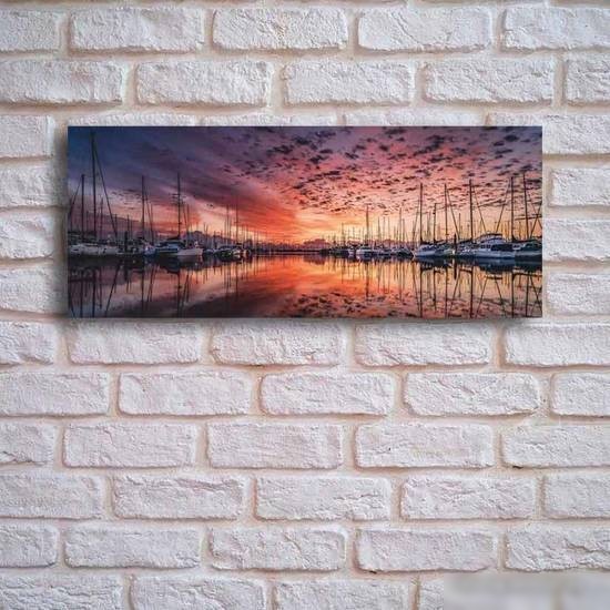 Картина на стекле Stamprint Закат над бухтой NT014 (50x125)