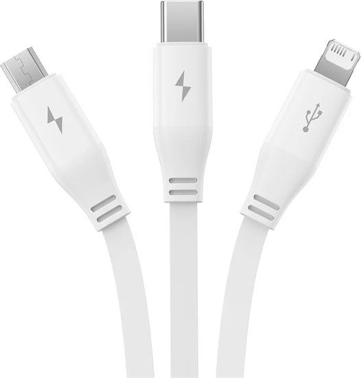 Кабель Baseus CB000063 USB Type-A - Lightning/USB Type-C/microUSB (1.1 м, белый)