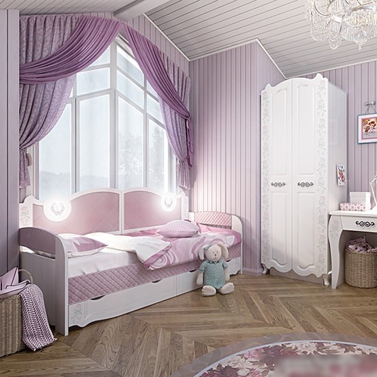 Кровать-тахта Аквилон Розалия 900.4 200x90 (розовый)