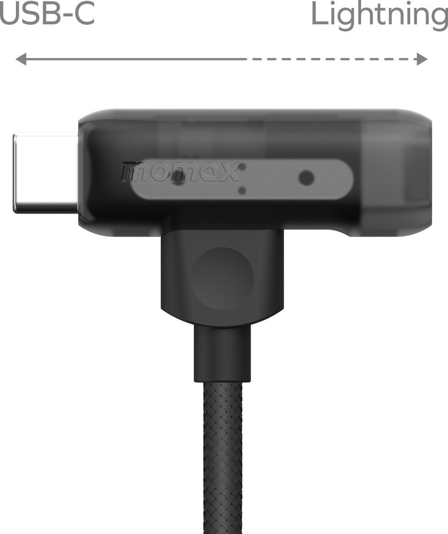Кабель Momax DL56D 1-Link Flow Duo USB Type-C - Lightning/USB Type-C (1.5 м, черный)