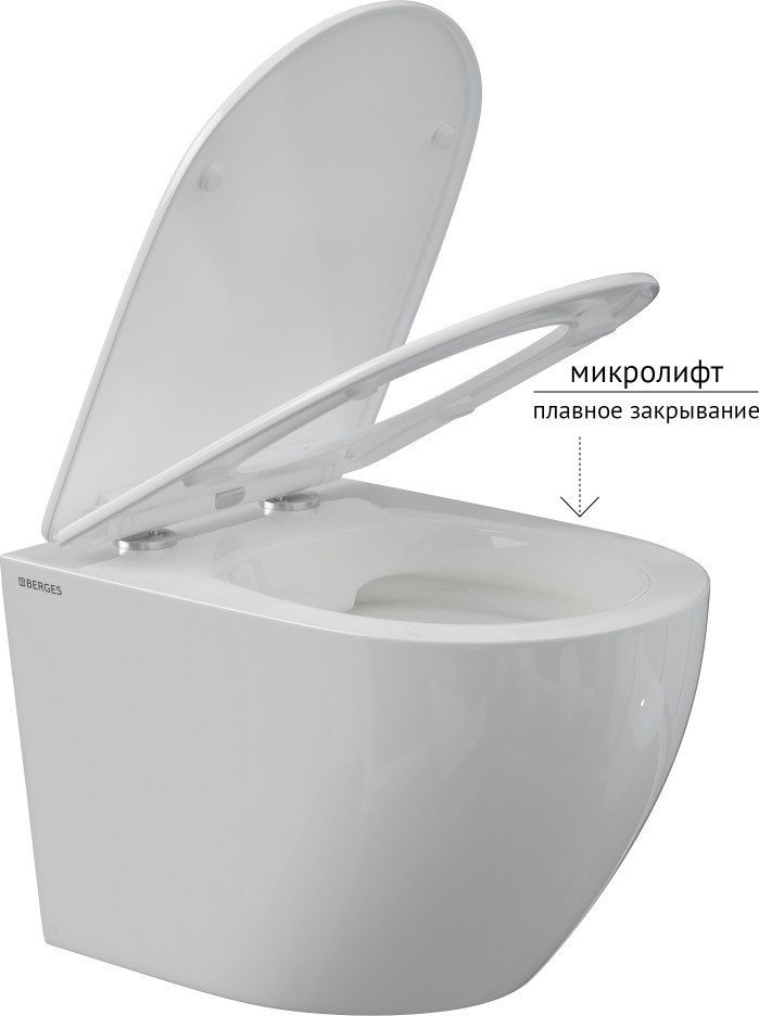 Унитаз подвесной Berges Wasserhaus OKUS с сиденьем Slim SO (микролифт)