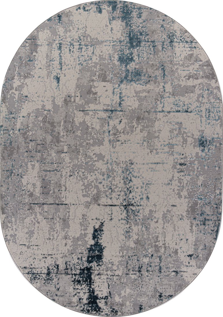 Ковер для жилой комнаты Merinos Liman F169-OVAL-CREAM-D.BLUE (1.6х2.3)